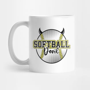 Softball Devil Black Mug